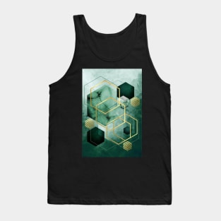 Abstract Green Geometric Tank Top